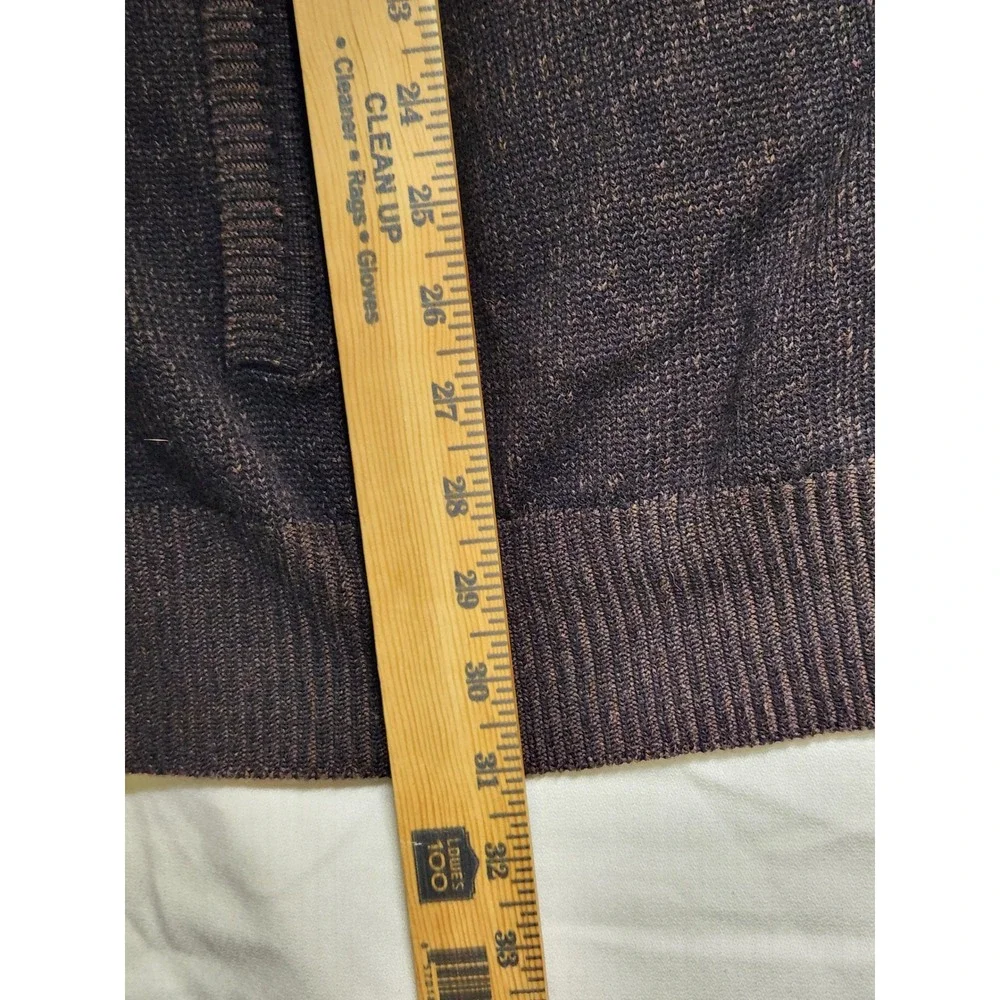 RedHead Mens XL Brown Full Zip‎ Mock Neck Cotton Blend Knit Sweater Vest